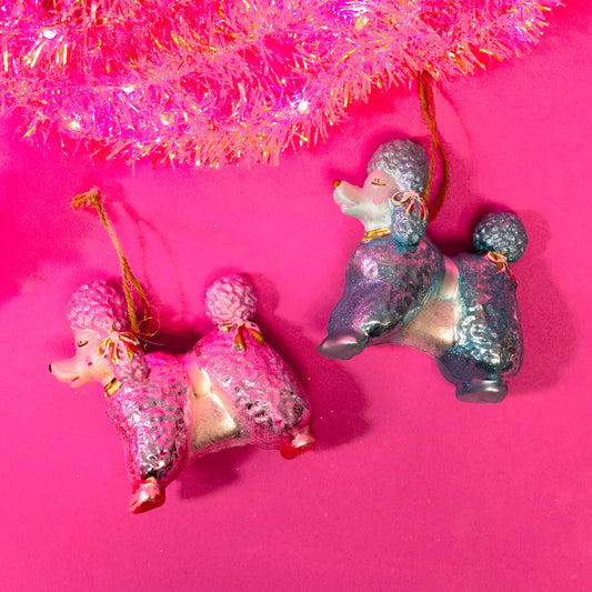 Christmas Poodle Ornaments - Gasp