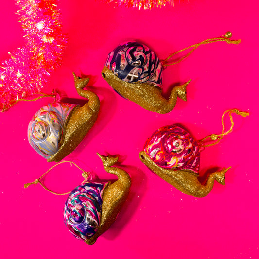 colorful snails ornaments