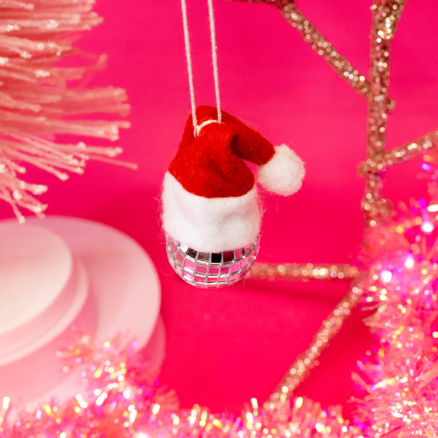 Santa Hat Disco Ball Christmas Ornament - Gasp