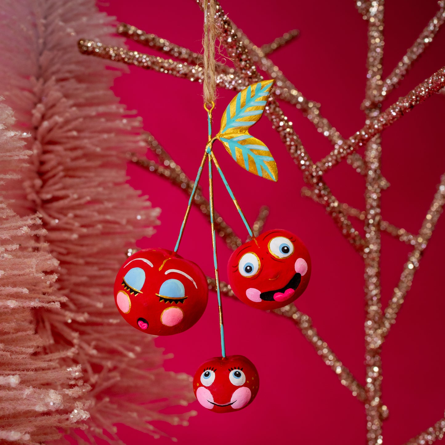 cherry family christmas ornaments