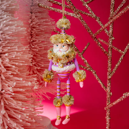 purple and gold cartoon christmas ornament figure
