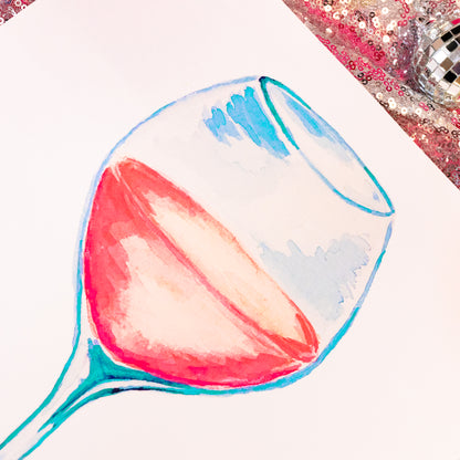 Watercolor Rosè Art Print