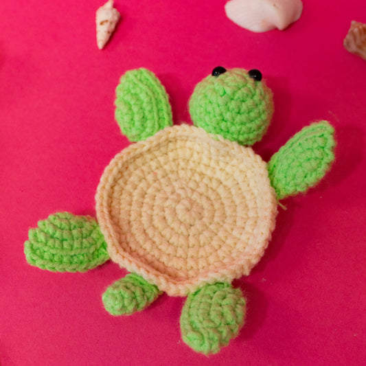 crochet turtle car coaster