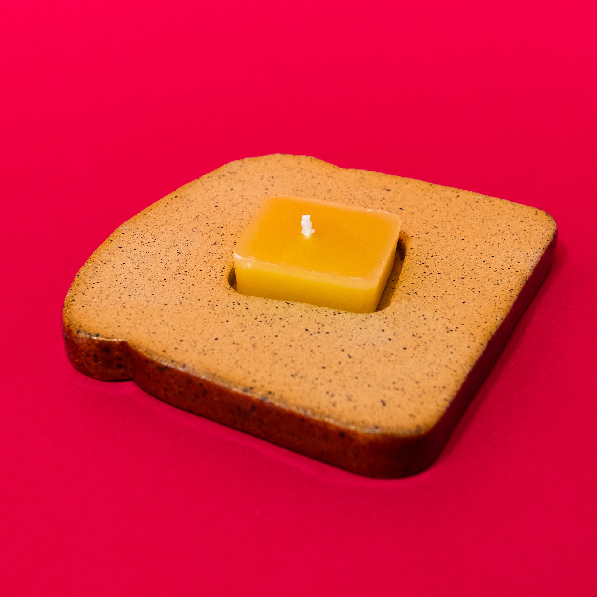 Ceramic Toast Candle & Holder - Gasp