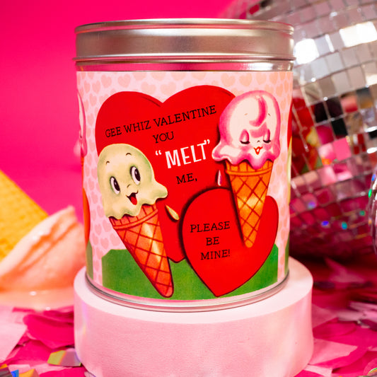 pink and red hearts candle