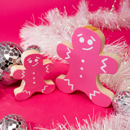 pink smiley gingerbread men decoration