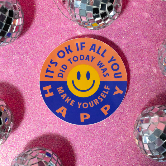Make Yourself Happy Smiley Vinyl Sticker - Gasp