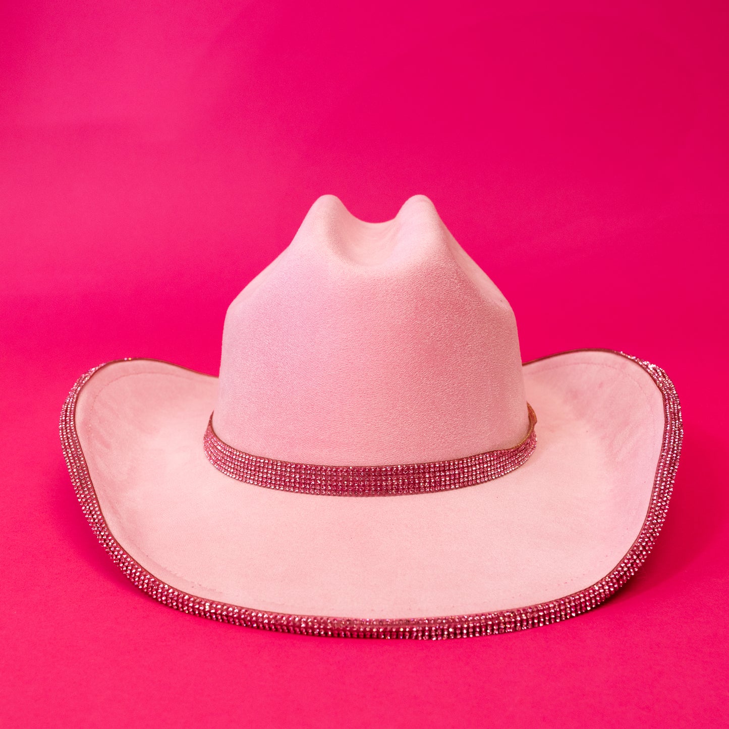 pink hat with pink rhinestones