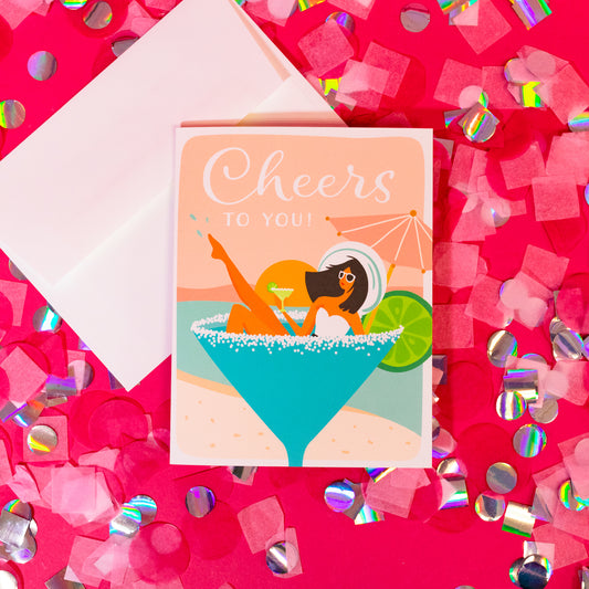 Cheers To Martini Girl Greeting Card