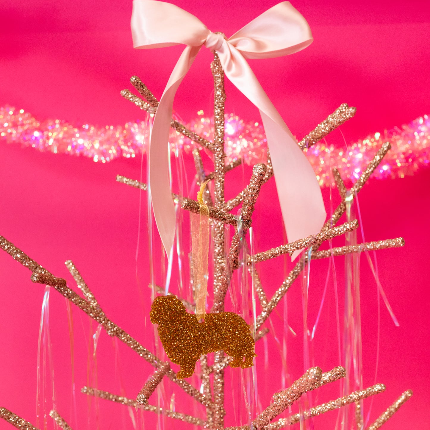 Glitter Acrylic Dog Ornaments - Gasp