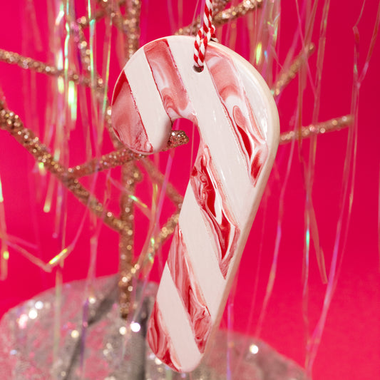 Red Candy Cane Ornament - Gasp