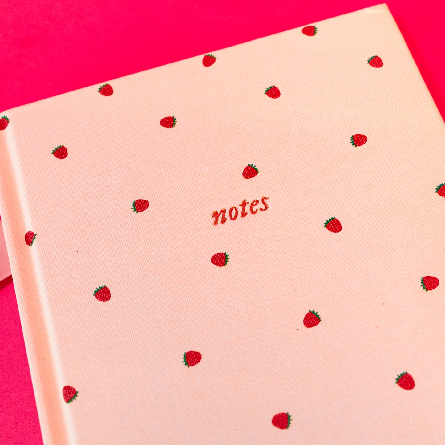 beige and strawberry journal