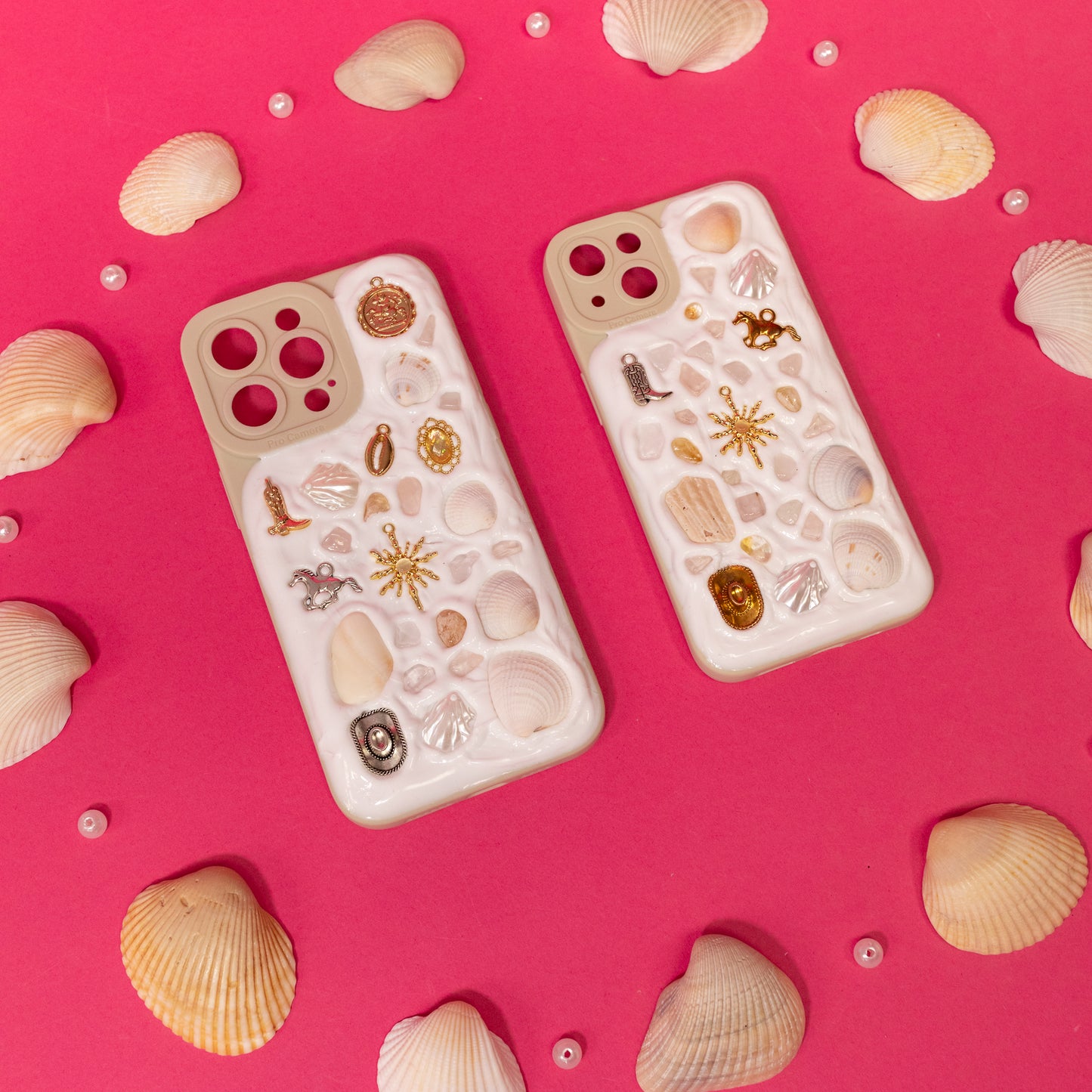 white phone cases with seashells