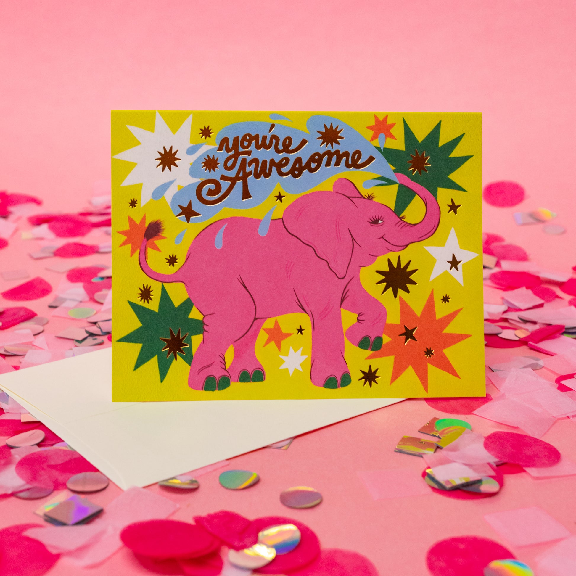 You're Awesome Elephant Greeting Card - Gasp