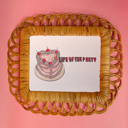 Life Of The Party Retro Cake Art Print - Gasp
