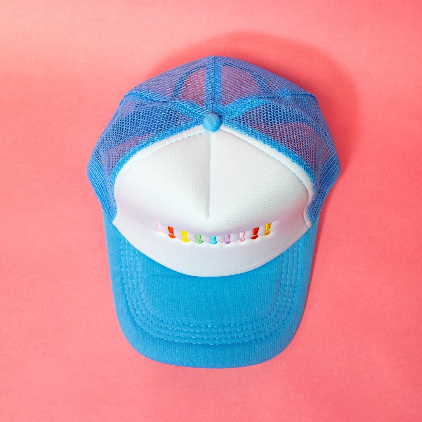 rainbow embroidered exclamation point hat
