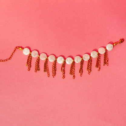 Shell Pearl And Chain Fringe Bracelet - Gasp