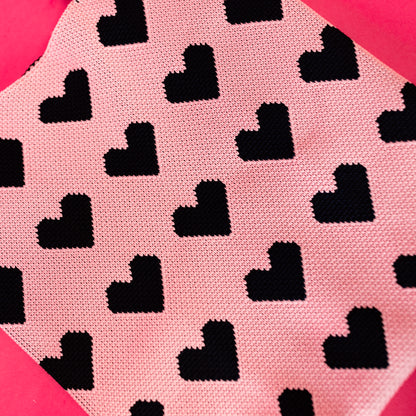 pink and black hearts tote bag