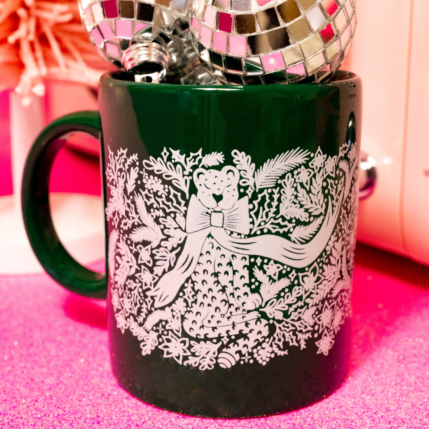 Snow Leopard Green Mug