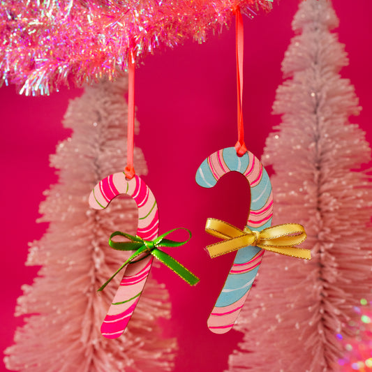 Wooden Candy Cane Ornament