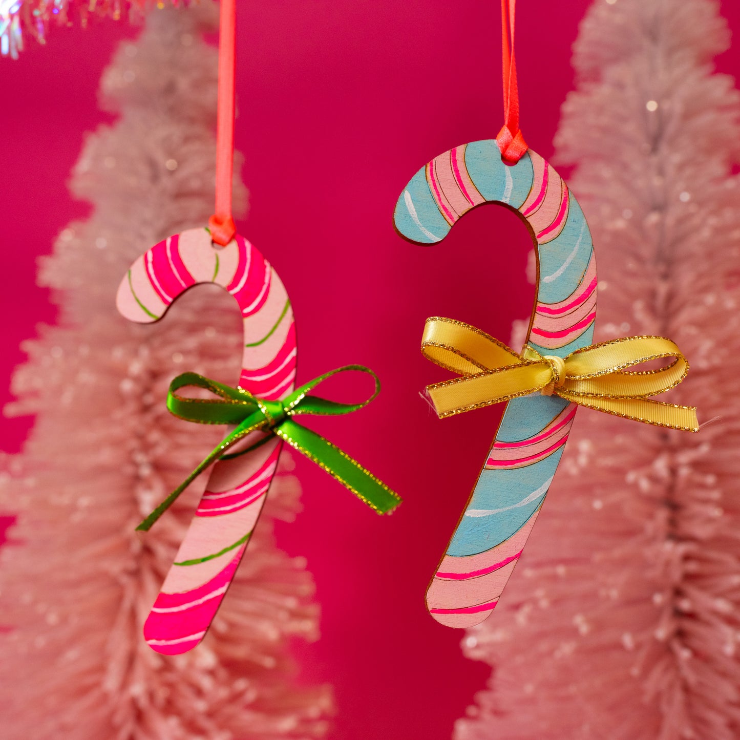 Wooden Candy Cane Ornament