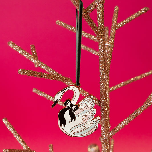 Swan Enamel Christmas Tree Ornament