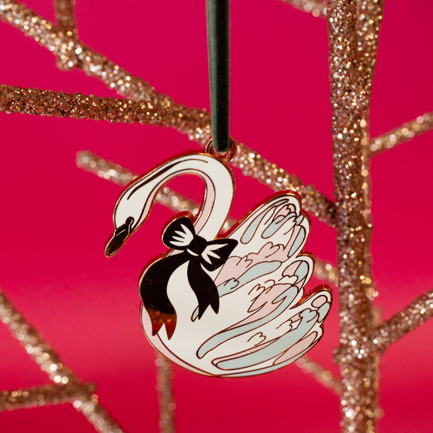 Swan Enamel Christmas Tree Ornament