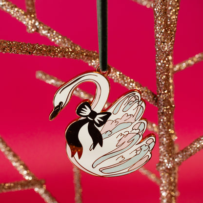 Swan Enamel Christmas Tree Ornament