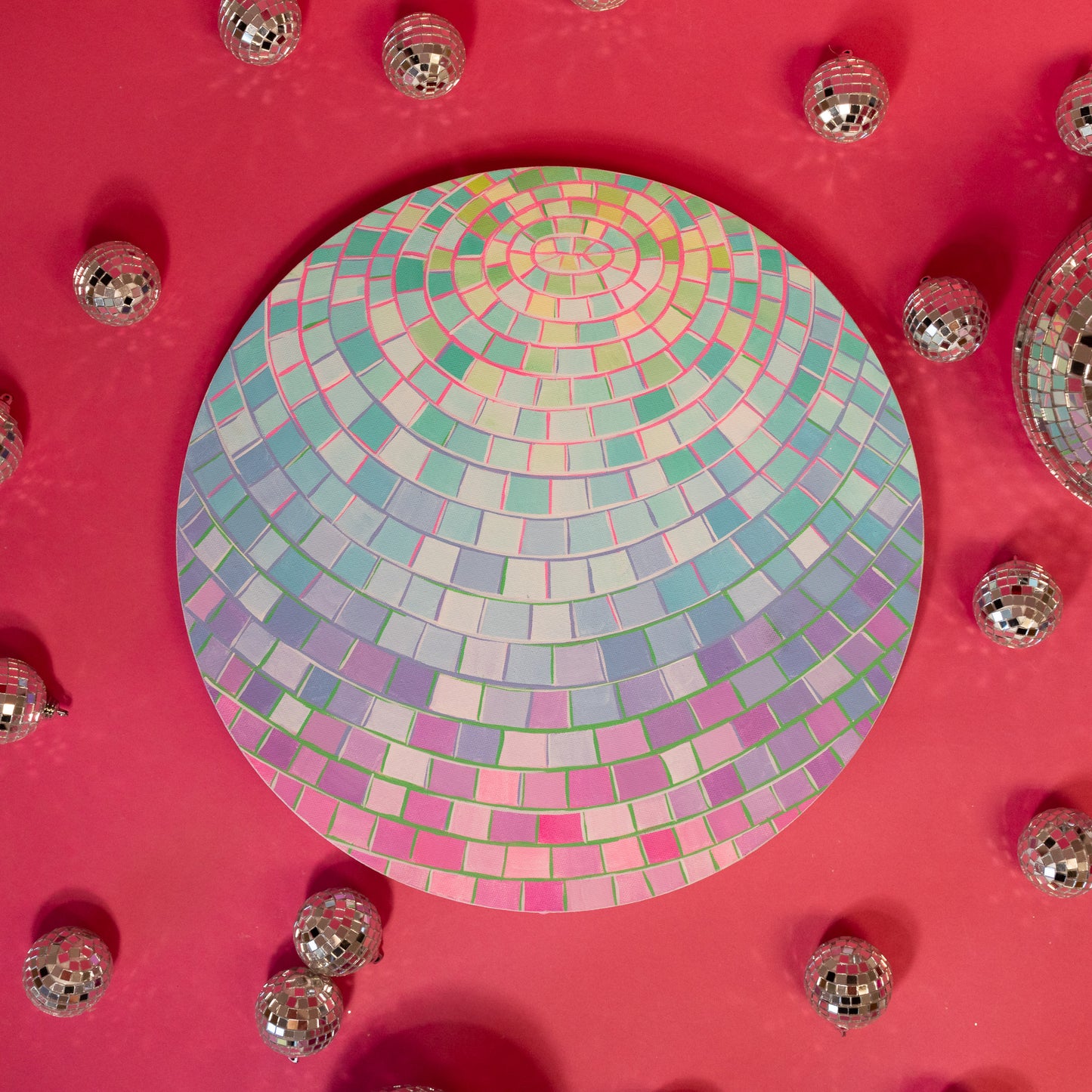 Canvas Disco Ball Painting