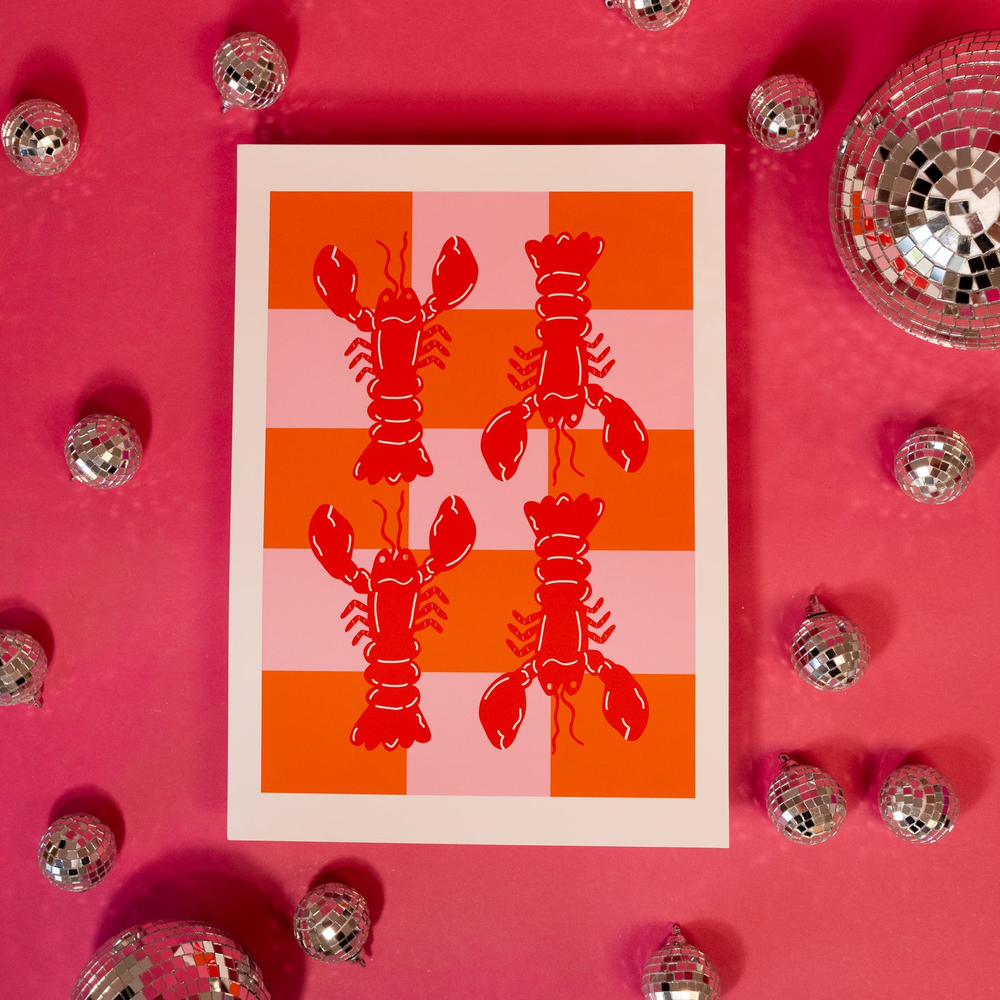 Checkered Lobster Wall Print