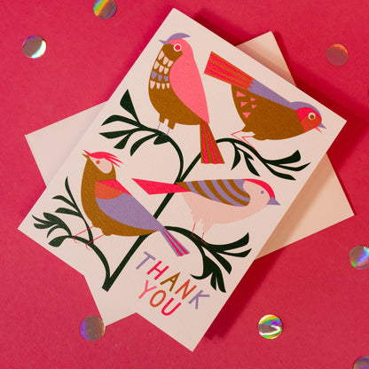 Neon Bird Thank You Card