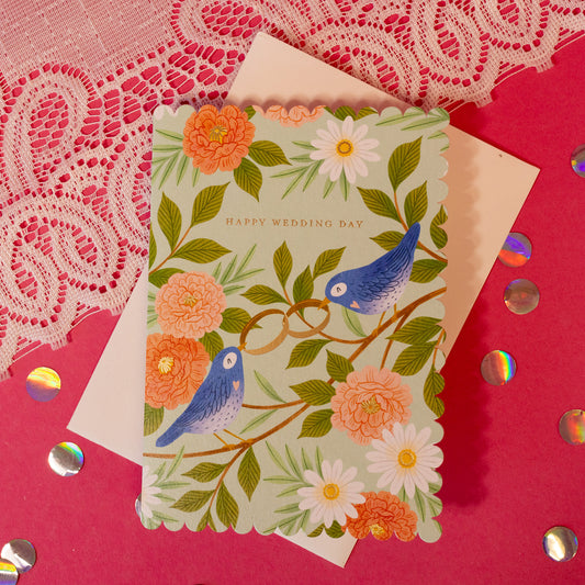 Happy Wedding Day Birds Card