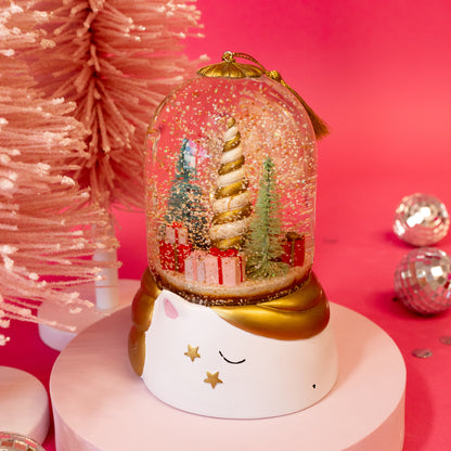 Unicorn Dome Christmas Snow Globe