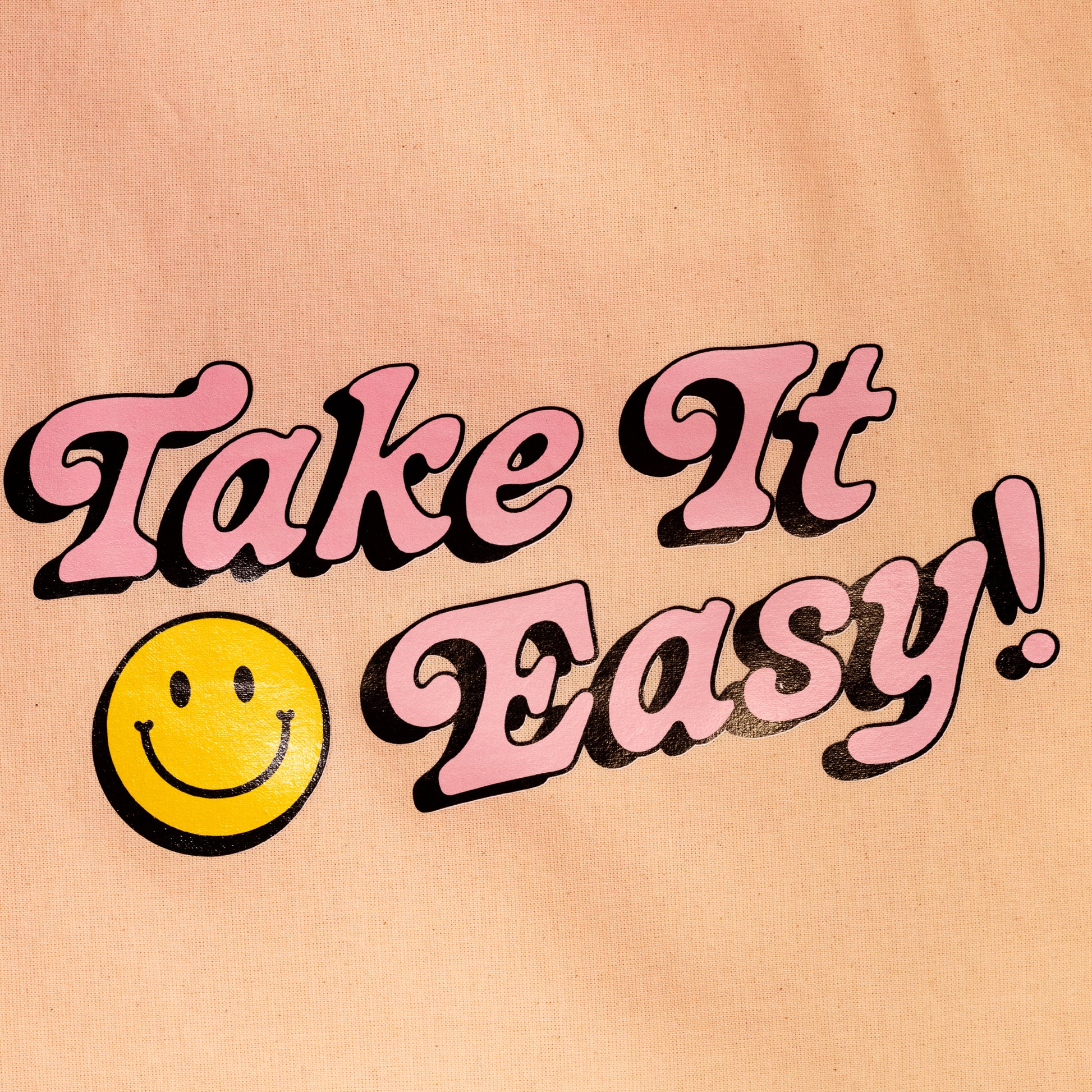 take it easy smiley face tote bag