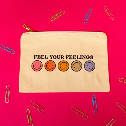 Feel Your Feelings Smiley Travel Pouch - Gasp
