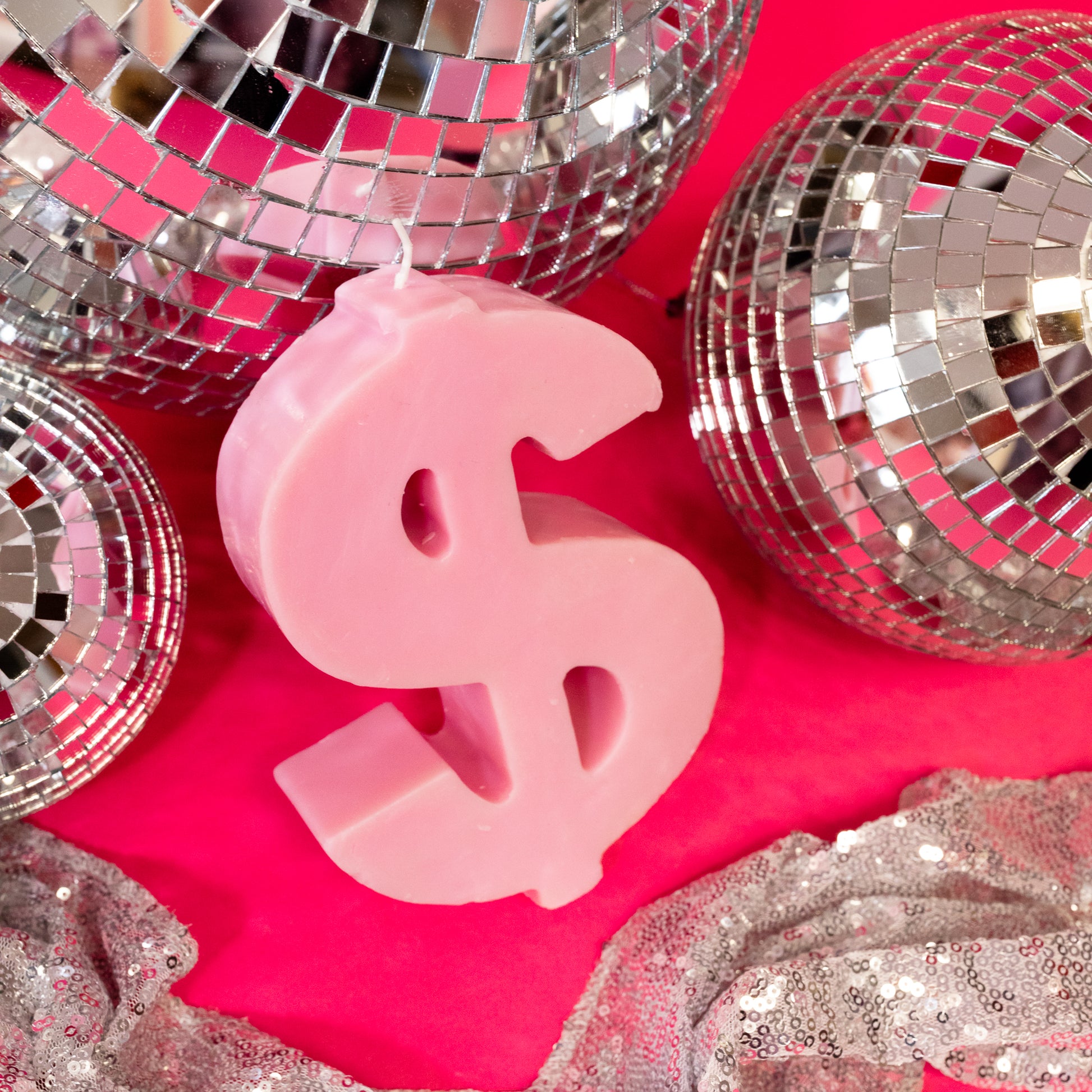 Pink Dollar Sign Candle - Gasp