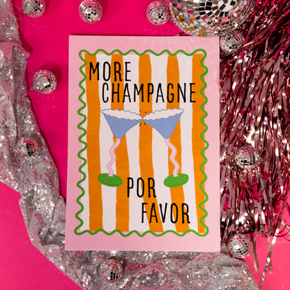 More Champagne Por Favor Art Print - Gasp