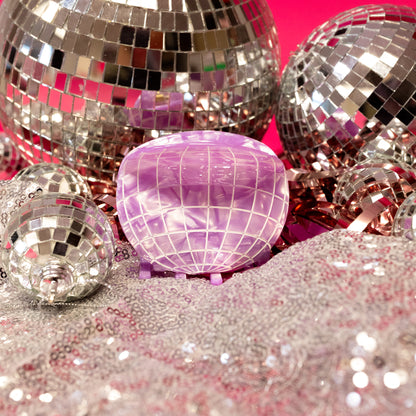 purple sparkly disco ball