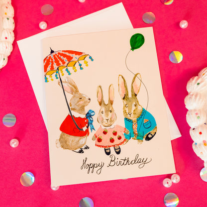 Bunnies Happy Birthday Card