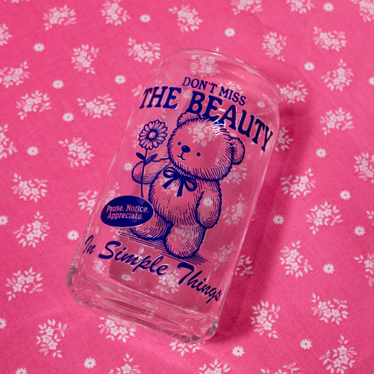 Simple Teddy Bear Beer Can Glass