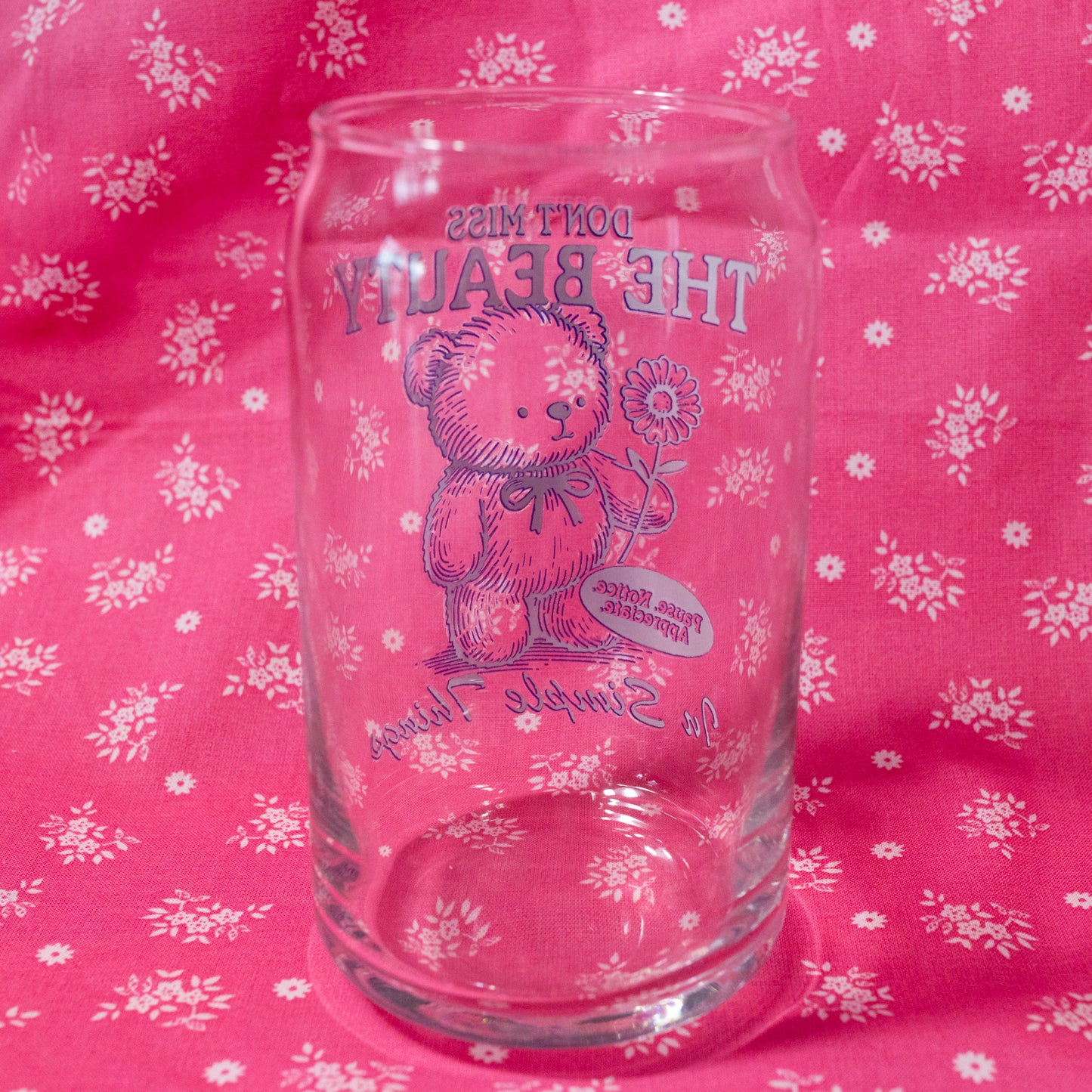 Simple Teddy Bear Beer Can Glass