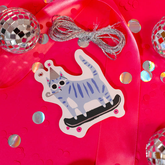 Skater Cat Gift Tags