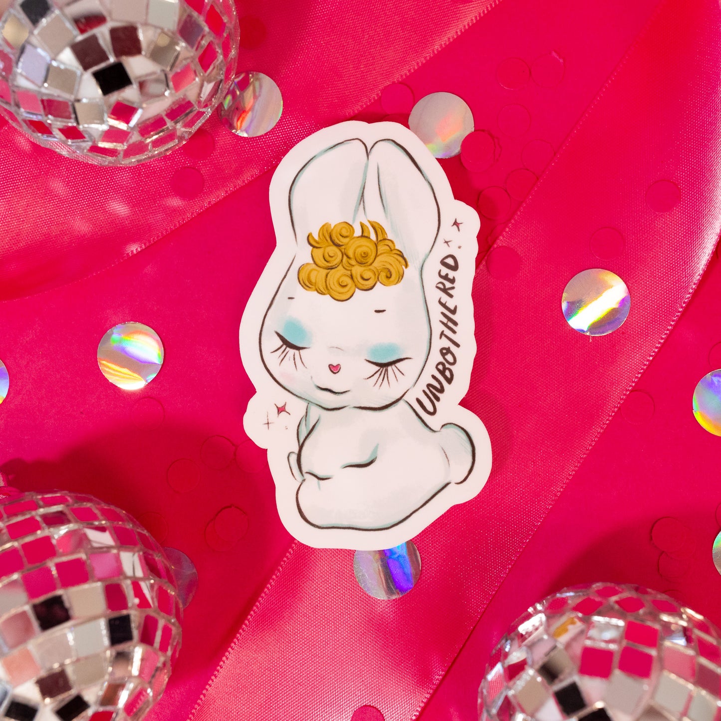 white bunny sticker