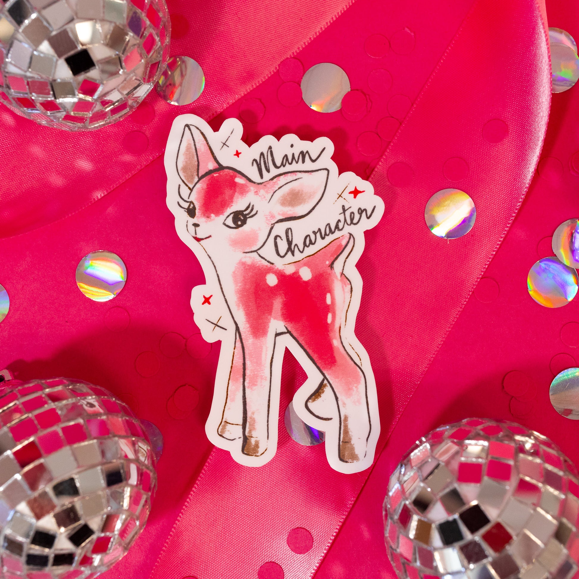 pink deer sticker