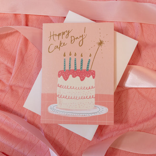 pink birthday cake card