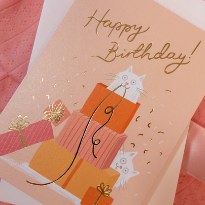 peach, yellow and orange birthday card