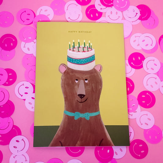 Birthday Cake Bear Birthday Card - Gasp