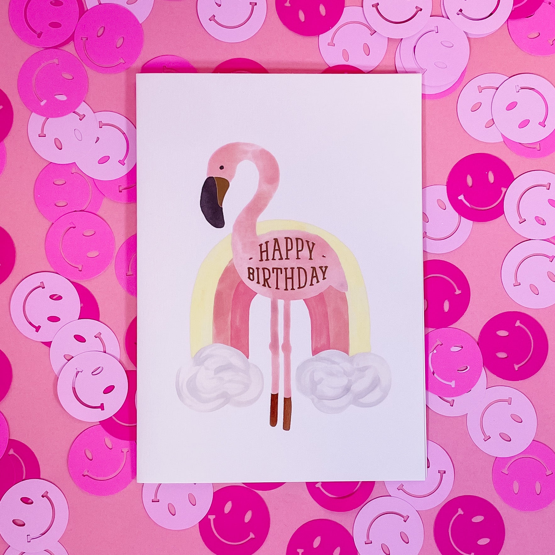 Happy Birthday Flamingo Rainbow Card - Gasp