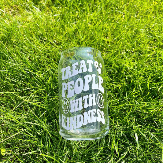 Treat People With Kindness Smiley Beer Can Glass - Gasp