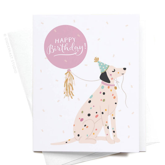 Happy Birthday Dalmatian Card - Gasp